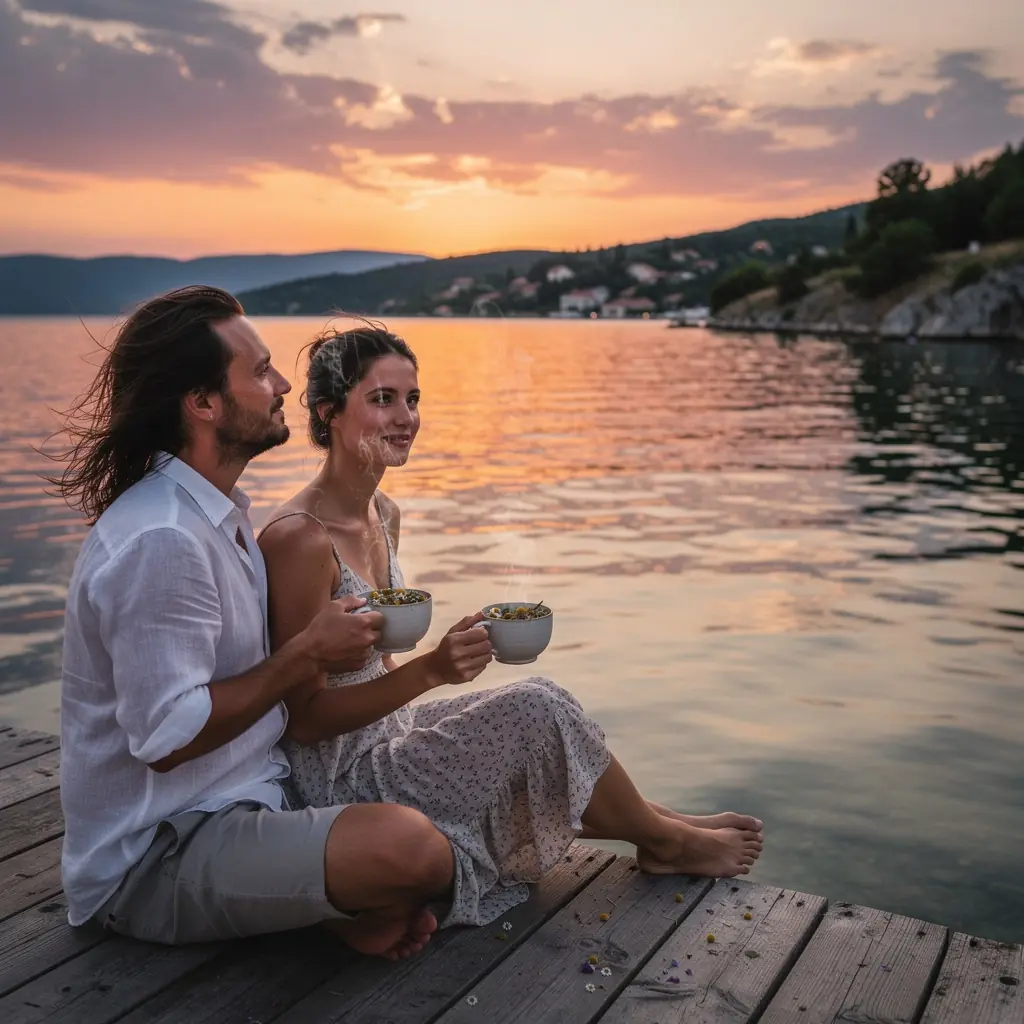Biljni čajevi razne boje i mirisa izloženi u staklenim posudama.